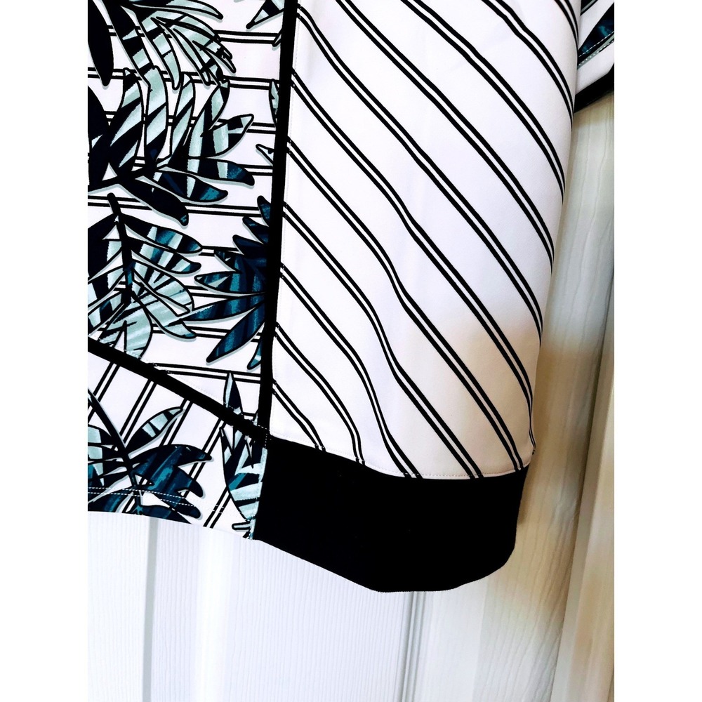 Tail Womens Medium Mixed Print Tropical Striped Activewear Golf Top - Picture 3 of 9